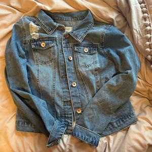 Distressed jean jacket